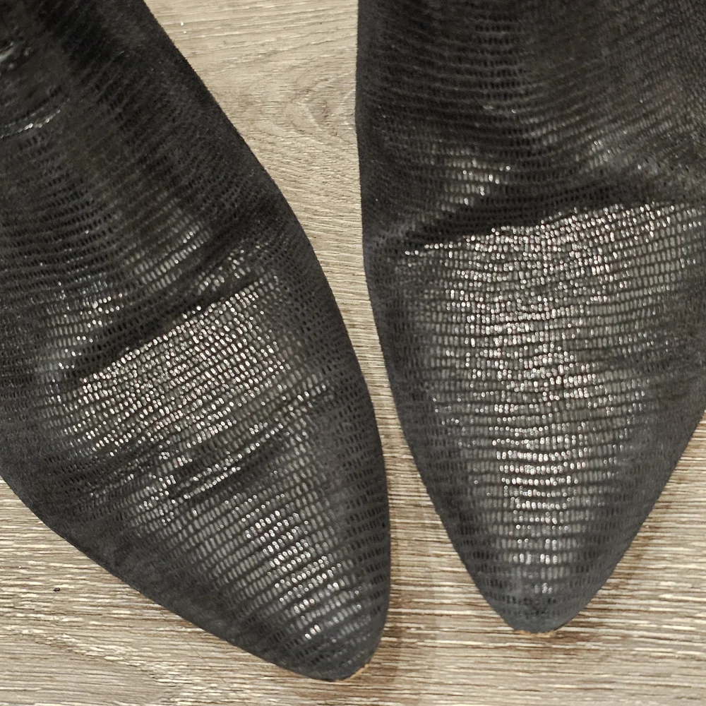 LANVIN Paris Black Shimmery Ankle Booties